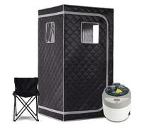 DMETE Sauna Casa Sauna a e, Macchina Benefica for la Pelle 4.0L, Bagno Dimagrante Spa Salute Tenda da Sauna con Struttura in Acciaio Semplice Giunta per Il Relax(Gray Set)