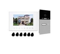 DMETE Videocitofono Tuya Smart da 7 pollici, app 1080P, Wi-Fi wireless, campanello con scheda RFIC, citofono for villa, portiere, 1-4 famiglie Notifiche in tempo reale(P253C-1M714W1-86G1)