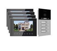 DMETE Videocitofono Tuya Smart da 7 pollici, app 1080P, Wi-Fi wireless, campanello con scheda RFIC, citofono for villa, portiere, 1-4 famiglie Notifiche in tempo reale(P253C-4M714B4-86G4)