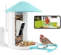 DMETE Wireless Smart Bird Feeder Camera Watching Cam con House Auto Capture Videos Ai Identifica le specie di uccelli Installazione semplice(Birdfy Feeder Camera)