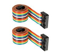 DMiotech 2Pz Cavi a Nastro Piatto Arcobaleno con 16 Pin IDC, Lunghezza 48cm, Passo 2.54mm, per Progetti Elettronici su Breadboard
