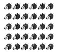 DMiotech 3 Pin Verticale Femmina Jack TS Mono 3.5mm 30 Pezzi PJ-301M | Connettore Audio con Terminale in Rame Stagnato, Dado Rotondo e Albero Allungato, per Cuffie Audio, Nero