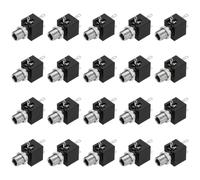 DMiotech Presa Jack Femmina 3,5mm Mono TS 3 Pin 20 Pezzi Nero | PJ-301M, Versione Verticale, Terminale in Rame Stagnato, con Dado Tondo e Albero Esteso, per Cuffie Audio