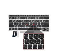 DMJBNBPO Tastiera retroilluminata russa RU, compatibile con Lenovo, | Compatibile conThinkpad E480 E490 T480S L480 T490 T495 L380 L390 Yoga L490 P43s E485 E495 Laptop(RU Silver S2 2018)