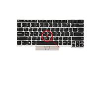 DMJBNBPO Tastiera retroilluminata russa RU, compatibile con Lenovo, | Compatibile conThinkpad E480 E490 T480S L480 T490 T495 L380 L390 Yoga L490 P43s E485 E495 Laptop(US Silver Mouse)