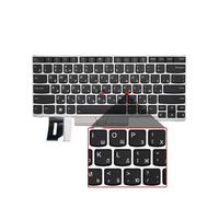 DMJBNBPO Tastiera retroilluminata russa RU, compatibile con Lenovo, | Compatibile conThinkpad E480 E490 T480S L480 T490 T495 L380 L390 Yoga L490 P43s E485 E495 Laptop(RU Silver Backlight)