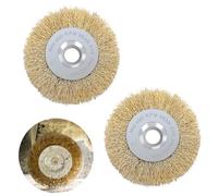 DMJJSD® Set di 2 spazzole per fughe in filo di ottone, spazzola per fughe, 11,5 cm di larghezza, accessorio per Weedbrush spazzola di ricambio rotonda, spazzola in filo di acciaio, spazzola per fughe,