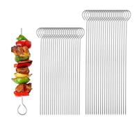 DMJJSD Spiedini professionali per barbecue, in acciaio inox, 40 pezzi, spiedini da barba, spiedini per carne, per falò o barbecue