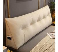 DMJLI-T Cuscino Schienale Letto e Divano Cuscino Cuneo Cuscino Schienale Divano Cuscino Testiera Letto Matrimoniale Cuscino per Testiera Imbottita Cuscino,Beige-60X50X20cm