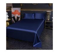 Lenzuolo Piano 230x250cm 180x230cm 120x230cm Lenzuolo Singolo sopra in Microfibra di Poliestere Tinta Unita Lenzuola Letto Singolo Piazza e Mezza (Color : Dark Blue, Size : 230x250cm+48x74cm x2)