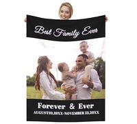 Dmkjdzsw Coperta Personalizzata con Foto，Comodo e Morbido Coperta，per Donna, Uomo, Coppia e Famiglia，per Festa del papà, Festa della Mamma e San Valentino-A-130 * 150CM