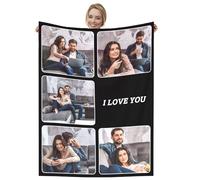 Dmkjdzsw Coperta Personalizzata con Foto，Comodo e Morbido Coperta，per Donna, Uomo, Coppia e Famiglia，per Festa del papà, Festa della Mamma e San Valentino-E-180 * 200CM