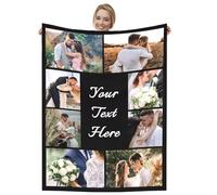 Dmkjdzsw Coperta Personalizzata con Foto，Comodo e Morbido Coperta，per Donna, Uomo, Coppia e Famiglia，per Festa del papà, Festa della Mamma e San Valentino-H-130 * 180CM