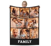 Dmkjdzsw Coperta Personalizzata con Foto，Comodo e Morbido Coperta，per Donna, Uomo, Coppia e Famiglia，per Festa del papà, Festa della Mamma e San Valentino-H-130 * 150CM