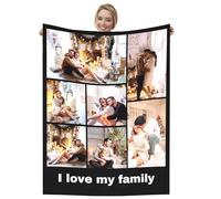 Dmkjdzsw Coperta Personalizzata con Foto，Comodo e Morbido Coperta，per Donna, Uomo, Coppia e Famiglia，per Festa del papà, Festa della Mamma e San Valentino-G-80 * 120CM