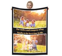 Dmkjdzsw Coperta Personalizzata con Foto，Comodo e Morbido Coperta，per Donna, Uomo, Coppia e Famiglia，per Festa del papà, Festa della Mamma e San Valentino-B-100 * 130CM