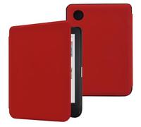 DMluna Custodia per Kobo Clara Colour/Clara BW/Clara 2E, Tolino Shine Colour/Shine 5/4 - Cover Protettiva Funzione Auto Wake/Sleep - Pelle Sintetica Premium, Antigraffio, Anticaduta, Rossa