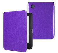 DMluna Custodia per Kobo Clara Colour/Clara BW/Clara 2E, Tolino Shine Colour/Shine 5/4, Cover Protettiva Funzione Auto Wake/Sleep, Pelle Sintetica Premium, Antigraffio, Anticaduta, Viola Glitterato