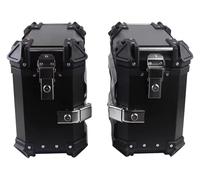 Dmmfmfterl 38L alluminio valigie laterali per motocicli coppia valigie laterali per motocicli valigia bagagli con supporto di montaggio e serrature di sicurezza impermeabili (nero, 45 x 36.6 x 22