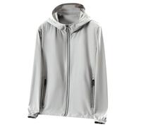 Dmmtot Giacche da uomo con protezione solare estive, elasticizzate, leggere, a maniche lunghe, traspiranti, attive e atletiche, camicie da corsa con tasche con cerniera, felpa con cappuccio sottile di