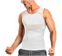 Dmmtot Shapewear da uomo Corsetto ad alta elasticità Addominoplastica senza maniche Corsetto senza maniche Canotte estive Liquidazione Mesh Traspirante Vedi Attraverso Gilet stretto Canotte Utility