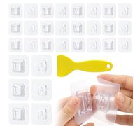 DMNQ 30 Paia di Ganci da Parete Adesivi Trasparenti Ganci Multifunzione Autoadesivi Ganci Adesivi Double Face Trasparenti Senza Fori Adatti per Bagno Esterno Cucina Trasparenti