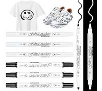 DMNQ 6 Pz Pennarelli Penna Bianco Tessuto Lavabile Indelebile Lino