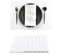 D'Moksha Homes Set di 6 tovagliette bianche in 100% puro lino, 35,5 x 48,3 cm, lavabili, colore: bianco