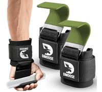 DMoose - Coppia di ganci per sollevamento pesi, per stacchi da terra, trazioni, file e spalle, in nylon anti-strappo, con spessa imbottitura per il polso, cinghie da polso resistenti per sollevamento