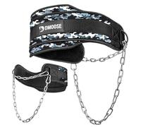 DMoose Fitness Cintura per Dip per Il Sollevamento Pesi Cintura per Pesi da Palestra con Catena per trazioni, Squat e Bodybuilding - Acciaio Resistente con Comodo Supporto in Neoprene per la Palestra