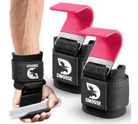 DMoose Fitness Ganci per sollevamento pesi per uomo e donna (coppia) - Impugnature per sollevamento pesi per Powerlifting, Rows e Deadlift - Cinghie per sollevamento pesi da palestra