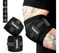 DMoose Fitness Gomiti per Sollevamento Pesi (Coppia) - Cinghia Regolabile per Gomito da 101,2 cm, per Allenamento in Palestra e Panca, Fasce per Gomito a Compressione per tendinite e Supporto