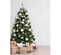 Dmora Albero di Natale 210 cm Amsterdam, Pino Artificiale, Albero Effetto Reale, Alberello Natalizio Extra folto, 109x109 h210 cm, Verde