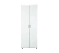 Dmora Armadio 2 ante con ripiani, color bianco, 70x34x189h