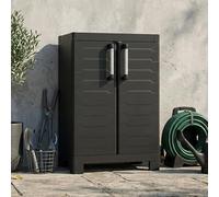 Dmora Armadio 2 Ripiani Regolabili Realizzato in Resina Detroit Basso Nero 65x45x97H cm, Ecommerce Pack