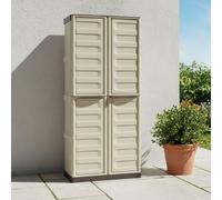Dmora Armadio da Esterno Avelgem 39x70x165h cm Beige 3 Ripiani 2 Ante, Mobile da Giardino 4 Vani Made in Italy