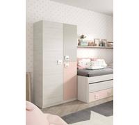 Dmora Armadio Guardaroba per cameretta, 2 Ante, Rosa-cm. 90 x 200 x 52, Unico