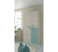 Dmora Armadio Guardaroba per cameretta, 2 Ante, Verde Acqua-cm. 90 x 200 x 52, Unico