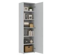 Dmora Armadio Multiuso 1 Anta Banfa 50x185h cm Bianco 5 Ripiani Un'anta, 6 Vani