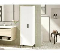 Dmora Armadio Multiuso 1 Anta Columba, Mobile Multifunzionale, Mobiletto scarpiera, Guardaroba Porta Scarpe, 50x36 h165 cm, Bianco