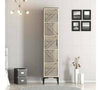 Dmora - Armadio Multiuso 1 Anta Mekbuda, Mobile Multifunzionale, Mobiletto scarpiera, Guardaroba Porta Scarpe, 48x40h201 cm, Noce e Bianco