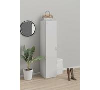 Dmora - Armadio multiuso 1 anta Odette, Mobile multifunzionale, Mobiletto scarpiera, Guardaroba porta scarpe, 39x41 h175 cm, Bianco