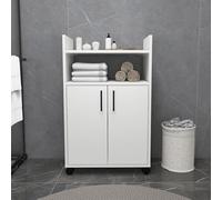 Dmora Armadio Multiuso 2 Ante Dulcinea 60x97h cm Bianco 4 Ripiani 2 Ante, 3 Vani