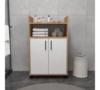Dmora Armadio Multiuso 2 Ante Dulcinea 60x97h cm Marrone Rovere 4 Ripiani 2 Ante, 3 Vani