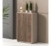 Dmora Armadio Multiuso 2 Ante Izu 79x118h cm Beige 2 Ripiani 2 Ante, 3 Vani