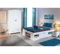 Dmora Armadio Multiuso 2 Ante Munich, Mobile Multifunzionale, Mobiletto scarpiera, Guardaroba Porta Scarpe, 104x56 h200 cm, Bianco