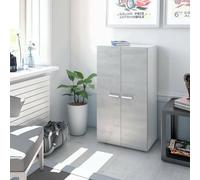 Dmora - Armadio multiuso 2 ante Norwalk, Armadio porta scarpe, Mobile basso con 6 ripiani, Scarpiera bassa moderna, 55x36h103 cm, Bianco e Cemento