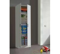 Dmora - Armadio Multiuso 2 Ante Salem, Mobile ausiliario, Porta Scarpe con 3 Ripiani, Scarpiera Alta Moderna, 59x37h180 cm, Bianco