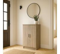 Dmora - Armadio multiuso 2 ante Tarn, Mobile multifunzionale, Mobiletto scarpiera, Guardaroba porta scarpe, 55x35 h108 cm, Rovere