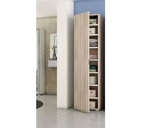 Dmora - Armadio multiuso Fiordaliso, Mobile lineare a 1 Anta e 7 ripiani, Colonna da ingresso o bagno, Scarpiera moderna, 100% Made in Italy, 50x30h182 cm, Olmo